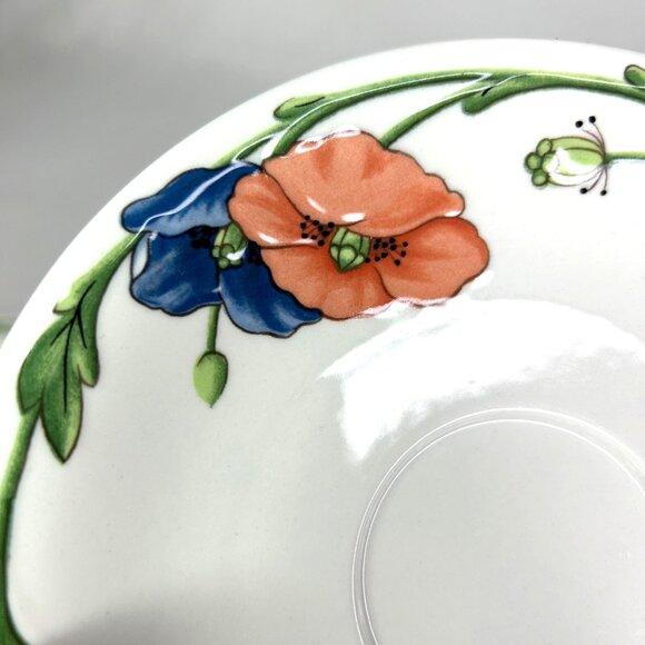 Villeroy & Boch Amapola Porcelain Espresso Tea Cups & Saucers Set Of 4 - Picture 7 of 11